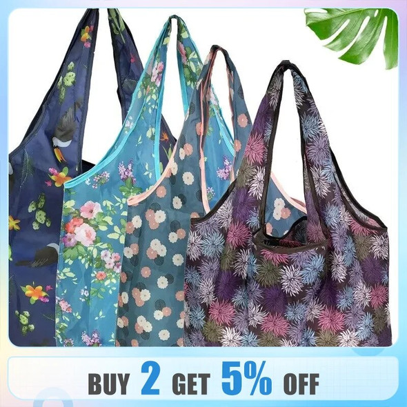 12PCS Shopping Bag Reusable Foldable Portable Handbag Supermarket Beach Toy Storage Bags Shoulder Travel Grocery Bag