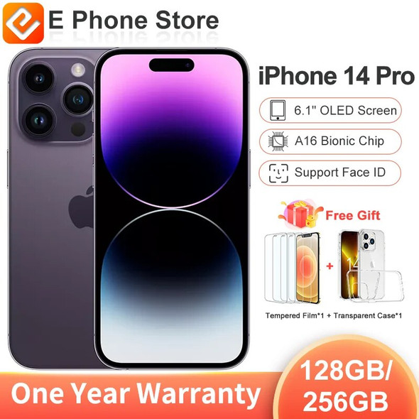 Apple iPhone 14 pro 256GB/128GB 1SIM+1eSIM Unlocked 48MP+12MP Camera A16 Bionic chip 6.1 inch OLED Screen NFC Face ID