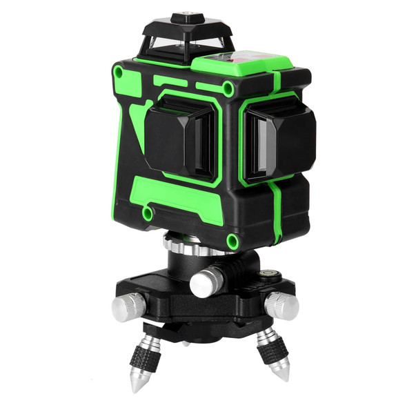 3D/4D 12/16 Lines Laser Level Tool Vertical Horizontal Lines with 1.5M 3 Heights Adjustable Alloy Extension Bar Tripod Stand