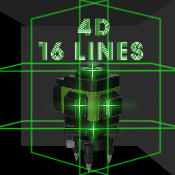 4D 16/12 /8 Lines Green Light Vertical and Horizontal Site Measuring Laser Instrument Inclined Laser Level Construction Tools