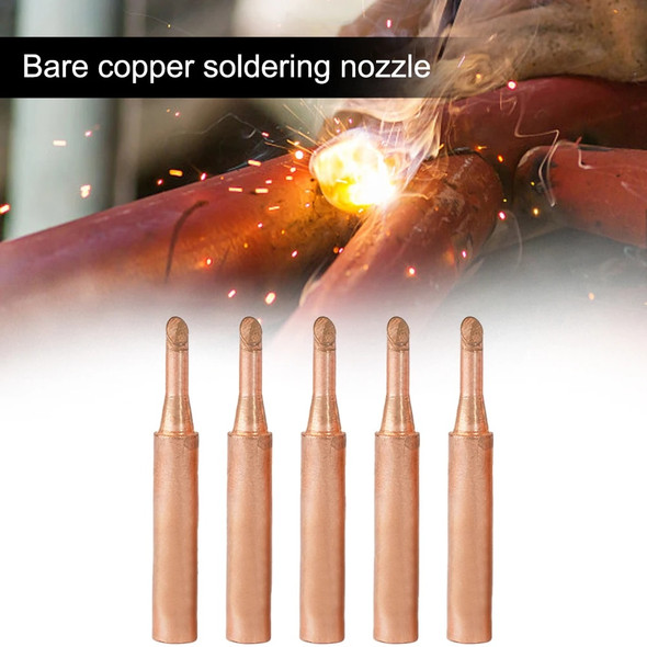 5pcs 900M-T Pure Copper Soldering Iron Tips Lead-Free Welding Solder Tip For Welding Equipment Soldering Supplies 933.907.951