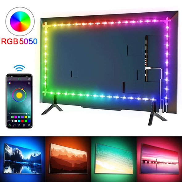 RGB 5050 Led Strip Light Bluetooth App Control 5V USB Led Tape Flexible Ribbon Diode Tape for TV Backlight Room Decoration RGB 5050 Led Strip Light Bluetooth App Control 5V USB Led Tape Flexible Ribbon Diode Tape for TV Backlight Room Decoration