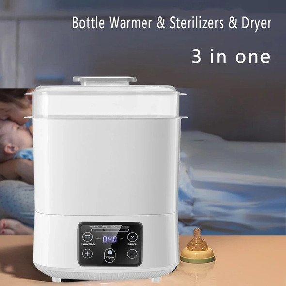 Baby Feeding Bottle Warmer & Sterilizers & Dryer Heater Electric Steam Bottle Sanitizer Large Bottle Steamer with Touch Screen