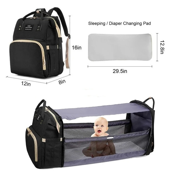 Fashion Backpack USB Interface Babies Bags Station Pañaleras Para Mommy Baby Diaper Bag Backpack Changing Pad