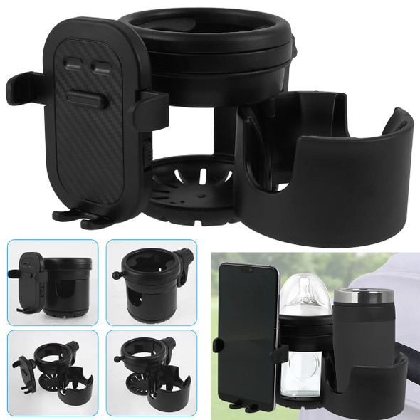 Stroller Cup Holder Universal Pushchair Water Bottle Stand 360° Rotating Phone Holder Double Hole Baby Cars Organizer Cup Rack Stroller Cup Holder Universal Pushchair Water Bottle Stand 360° Rotating Phone Holder Double Hole Baby Cars Organizer Cup Rack
