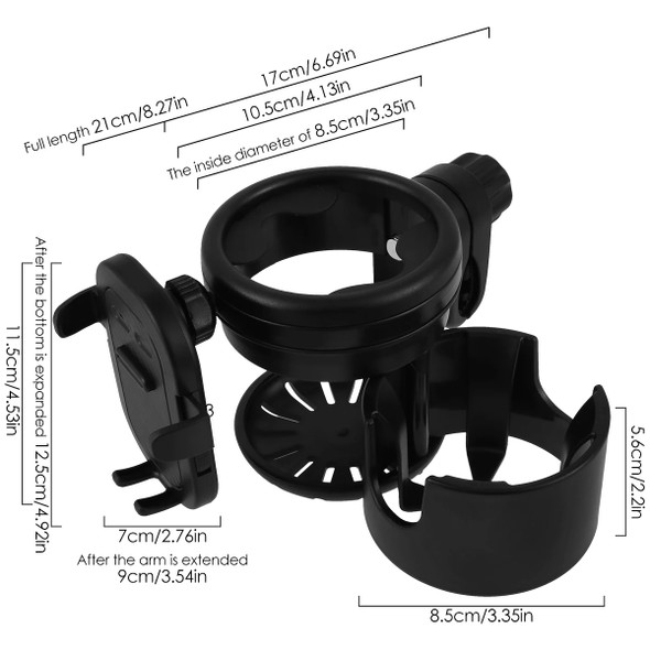 Stroller Cup Holder Universal Pushchair Water Bottle Stand 360° Rotating Phone Holder Double Hole Baby Cars Organizer Cup Rack Stroller Cup Holder Universal Pushchair Water Bottle Stand 360° Rotating Phone Holder Double Hole Baby Cars Organizer Cup Rack