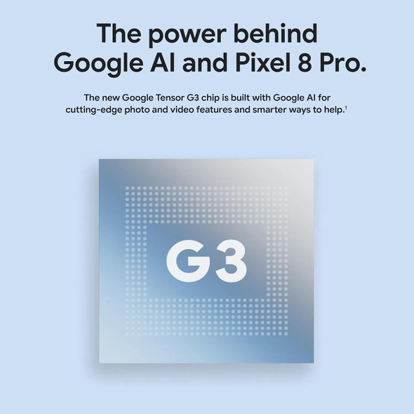 Google Pixel 8 Pro Google Tensor G3 6.7 inches 1TB 50MP & 48 MP OLED 120HZ Nano-SIM and eSIM IP68 /water resistant 5050 mAh 5G Google Pixel 8 Pro Google Tensor G3 6.7 inches 1TB 50MP & 48 MP OLED 120HZ Nano-SIM and eSIM IP68 /water resistant 5050 mAh 5G