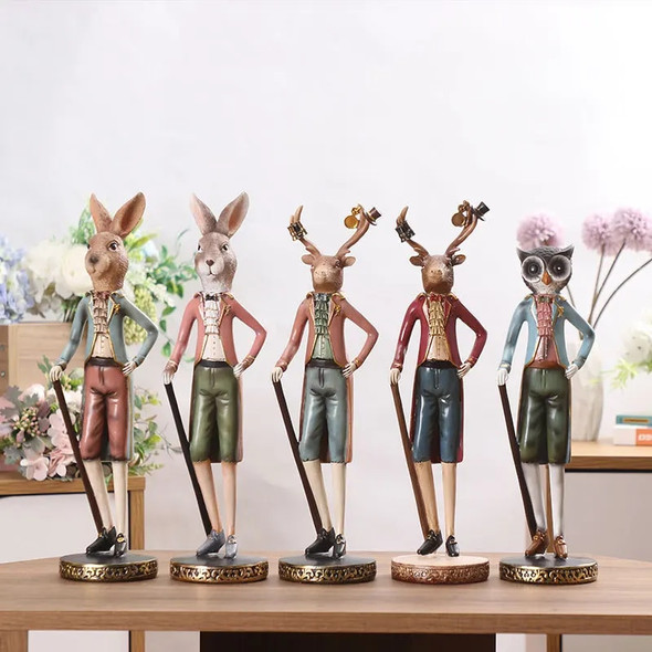 Animal Resin Statue Home Decor Room Figurines Tabletop Accessories Living Room Bookcase Ornaments Children&#39;s Room Deer Gift