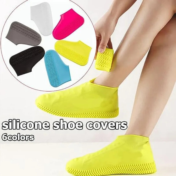 1 Pair Waterproof Non-slip Silicone Shoe Covers Reusable Outdoor Rainy Day Protectors Cover High Elastic Unisex Rain Boots