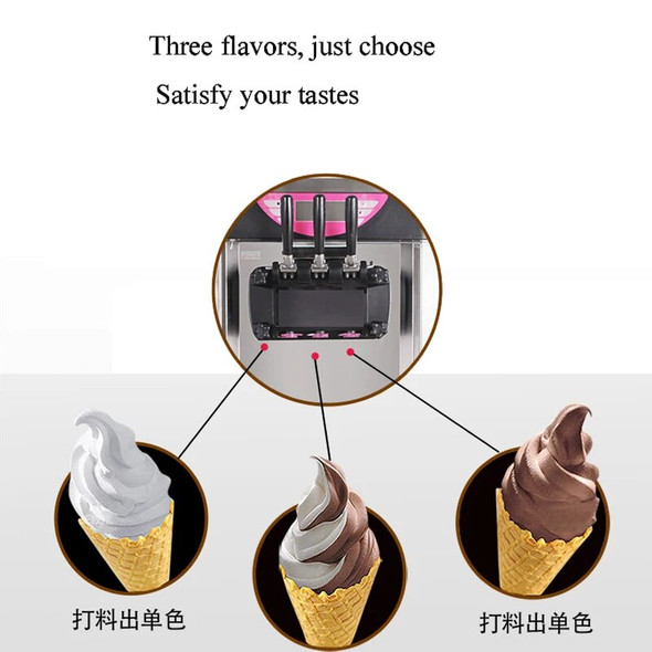 2024 New Desktop Low Noise Ice Cream Maker With Commercial Three Heads Ice Cream Machine 1600W