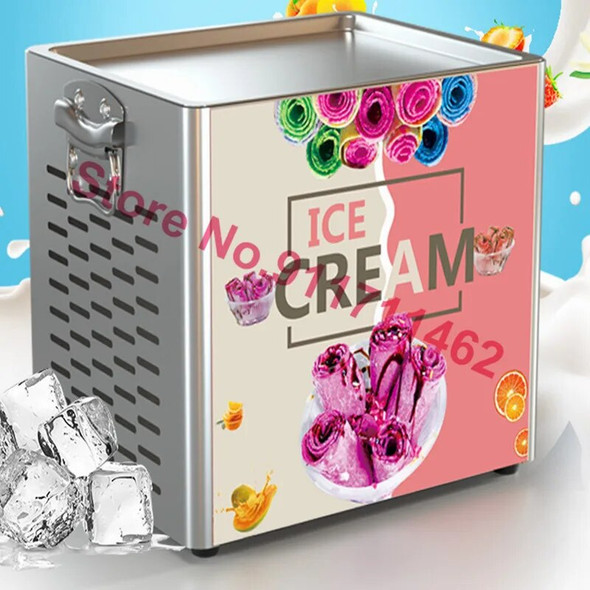 Home Mini Small Fried Ice Machine Fried Yogurt Ice Cream Rolled Machine with 2pcs Fried Ice Shovel
