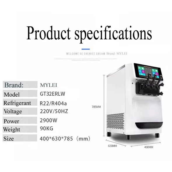 2024 New Manufacturers Commercial Automatic Desktop Ice Cream Machine High Quality Low Price Ice Cream Machine 28-32L/H