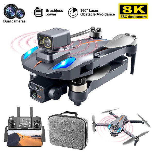 360° Laser Obstacle Avoidance Drone EIS Technology 8K HD Dual Len Aerial Photography UAV GPS Positioning Remote Control Aircraft