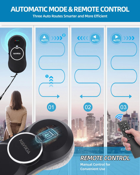 NAVIKIA Ultra Thin Robot Vacuum Cleaner Window Cleaning Robot Window Cleaner Electric Glass Remote Control for Home accessories