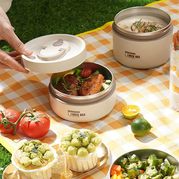 Thermal Lunch Box with Lid Bento Boxes with Folding Handle Leakproof and Dishwasher-Safe for Refrigerator