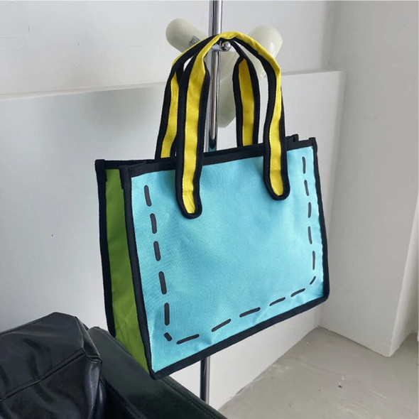 Fashion Women 2D Drawing Shoulder Bag Cute Cartoon School Large Capacity Tote Bag Comic Bookbag For Teenager Girl Travel Handbag