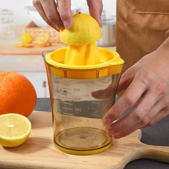 1pc Portable Manual Lemon Juicer 2in1 Citrus Juicer Lemon Orange Fruit Hand Squeezer Plastic Measuring Cup Easy Orange Juice Cup