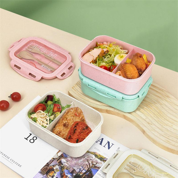 1~10PCS Lunch Box 3 Colors Available Not Afraid Of Loosening Wheat Straw Lunch Box Bento Box Transparent Lid Lunch Box