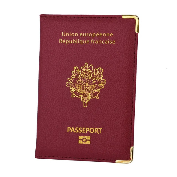France Passport Cover PU Leather Credit Card Slot Porte-Passeport Housse Men Women French Passport Organizer Travel Accessory