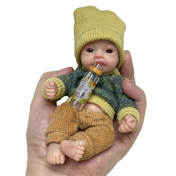 Lovely 6 Inch Palm Newborn Babies Full Body Silicone Boys Reborn Dolls Bebe Reborn Corpo De Silicone Inteiro