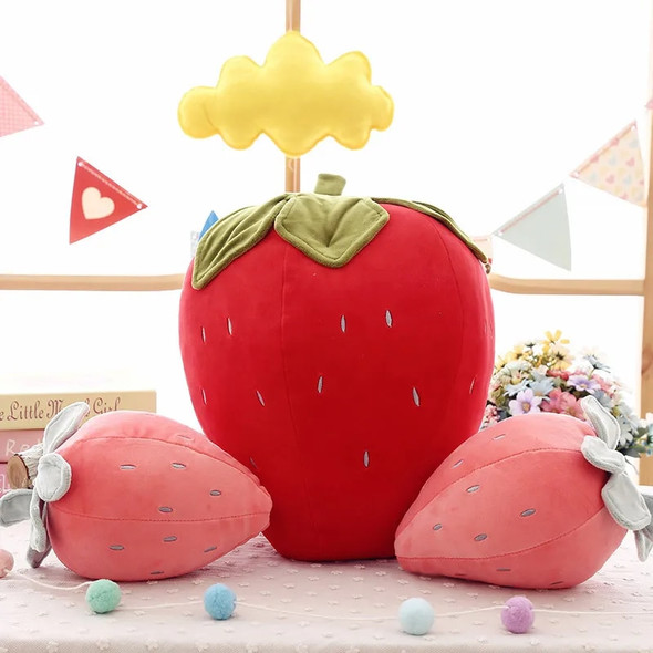 Creative Plush Toy Simulation Strawberry Soft Cotton Cute Fruit Pillow Cushion Stuffed Toys Gifts For Kids Girls