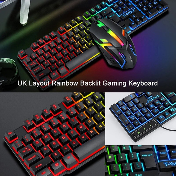 RGB Gaming Keyboard and Mouse Kit Backlit USB Wired Computer Keyboard and Mouse Combo 104 Keycaps for Pc Gamer Laptop RGB Gaming Keyboard and Mouse Kit Backlit USB Wired Computer Keyboard and Mouse Combo 104 Keycaps for Pc Gamer Laptop