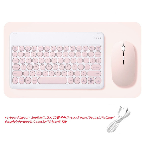Wireless Keyboard and Mouse Combos Set Round Bluetooth Hebrew Spanish Hebrew Korean For iOS iPad Android Windows Phone Tablet