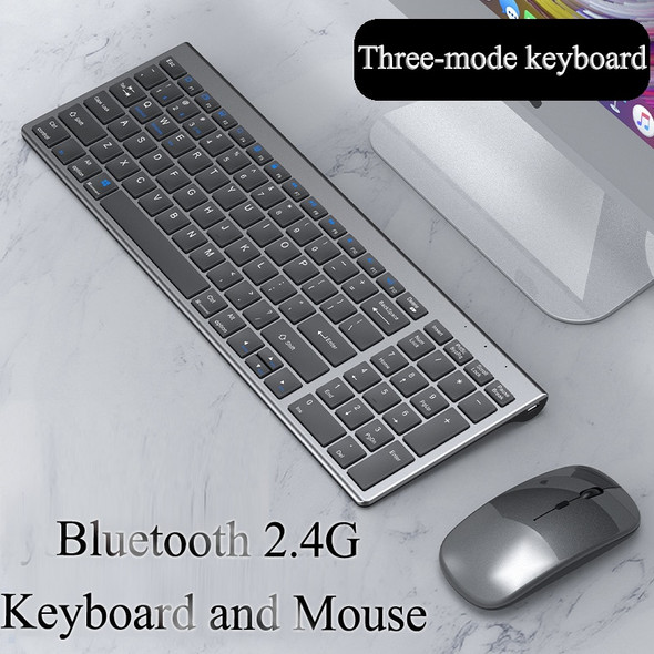 Wireless Bluetooth Keyboard Three-mode Silent Full-size Keyboard and Mouse Combo Set for Notebook Laptop Desktop PC Tablet Wireless Bluetooth Keyboard Three-mode Silent Full-size Keyboard and Mouse Combo Set for Notebook Laptop Desktop PC Tablet