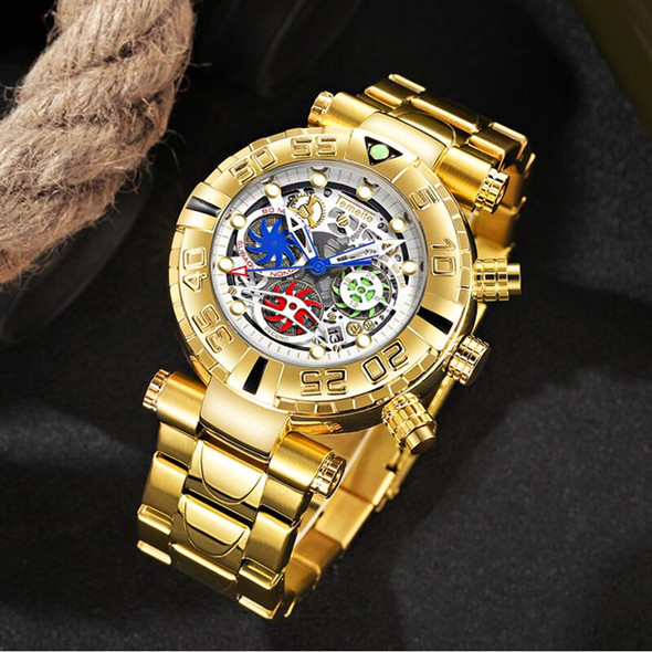 TEMEITE New Brand Quartz Men's Watches Multifunction Male Wristwatch Waterproof Luxury Gold Chronograph Creative Watch Men 2023