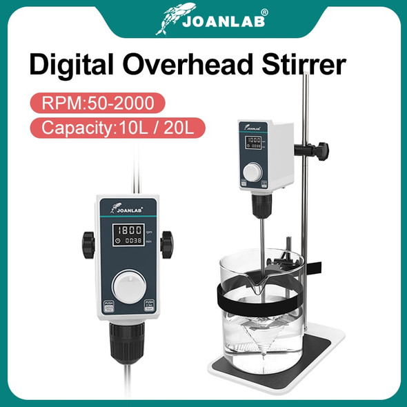 JOANLAB Official Store Mixer Lab Electric Stirrer Digital Display Overhead Stirrer Adjustable Height Lab Equipment 110V To 220V