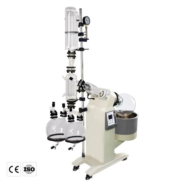 ZOIBKD Laboratory Equipment D-R-1010 Rotary Evaporator 10L Capacity Configuration 2 Condensers 2 Receiving Bottles