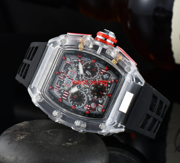 Hot Fashion Style Luxury Sport Quartz Business Transparent Silicone Watch Man Calendar Wristwatch Date Models Brand New