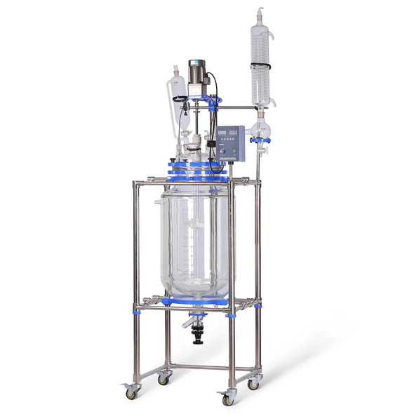 ZOIBKD Supply Laboratory Equipment 100L Double Glass Reactor High Strength Acid Resistant With Mechanical PTFE Stirring