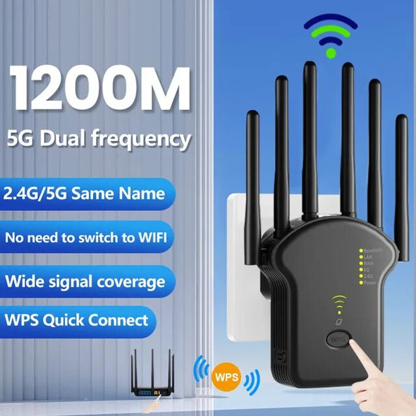 300Mbps/1200Mbps 5Ghz Wireless WiFi Repeater 2.4G 5GHz Wifi Signal Amplifier Extender Router Network Amplifier with LAN/WAN