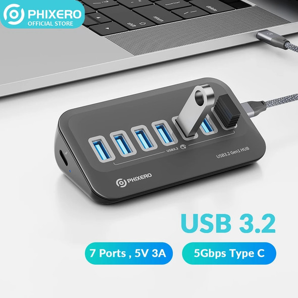 PHIXERO USB 3.2 Docking Station Hub Type C Splitter Adapter Multi Ports Several Socket OTG 3.0 with SD Card Reader For Laptop PC