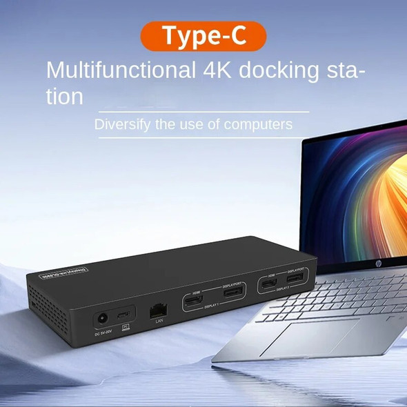 Typec Docking Station DisplayLink Dual HDMI Dual DP HD 4k60hz Converter 14-in-1MAC Different Display