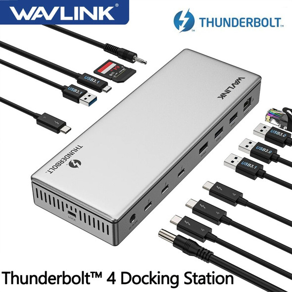 WAVLINK Thunderbolt 4 Docking Station Single 8K Dual 4K Display With 98W PD For MacBook Pro/Air Thunderbolt 3 USB-C/USB 4 Dock