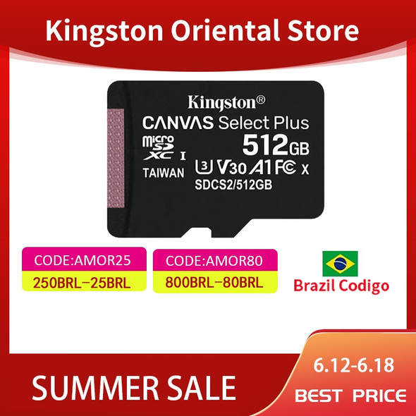 Kingston Memory Card 128GB 32GB Micro SD TF 64GB 256GB MicroSD SDCS2 100MB/S Reading Speed Class 10 Flash Card SD