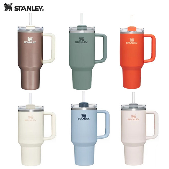 Stanley 40oz/1.18L Quencher H2.0 Tumbler With Handle Lids Stainless Steel Coffee Termos Cup Car Mugs Vacuum Cup Outdoor Sports