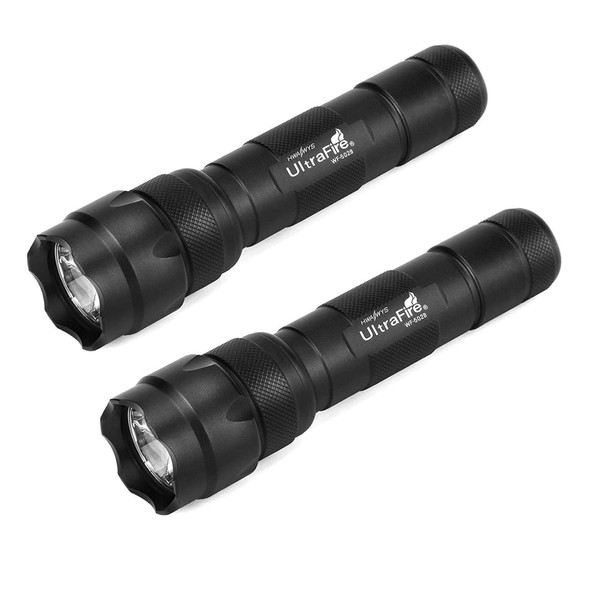 UltraFire 2 Pack WF-502B XM-L2 T6 XP-V6 LED 18650 Hunting Camping Portable Bright Light Waterproof Flashlight Tactical Military