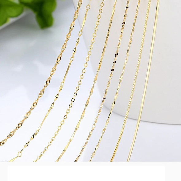 HOYON Real Gold Jewelry 14k Coating Chain Necklace For Women Clavicle Chain Collar Birthday Gift Water Snake Bone Neck Collares