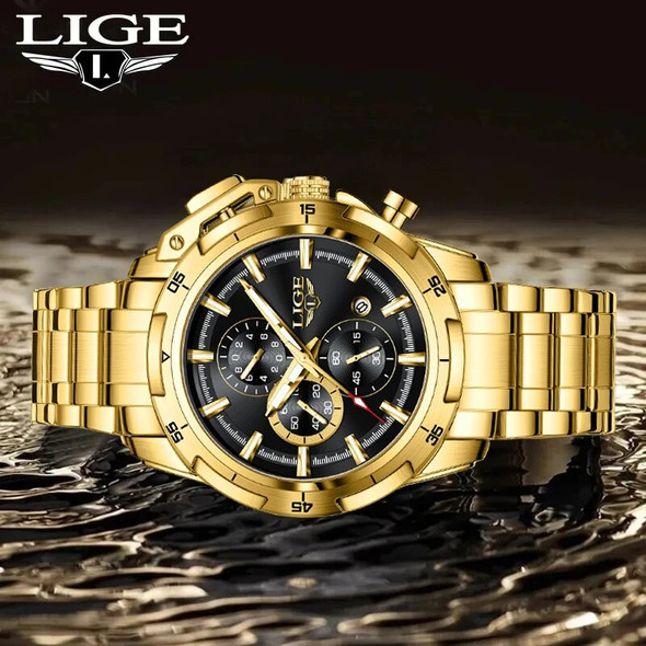 Big Watches for Men Top Luxury Brand LIGE Quartz Men’s Watch Sport Waterproof Wrist Watches Chronograph Date Relogio Masculino