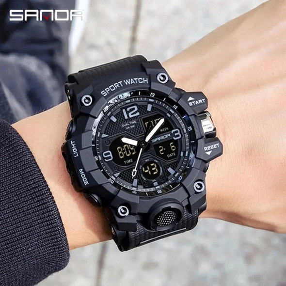 Men Sports Watches G Style Black Wrist Watch Sanda Led Digital 50M Waterproof Watch for S Shock Male Clock Relogio Masculino