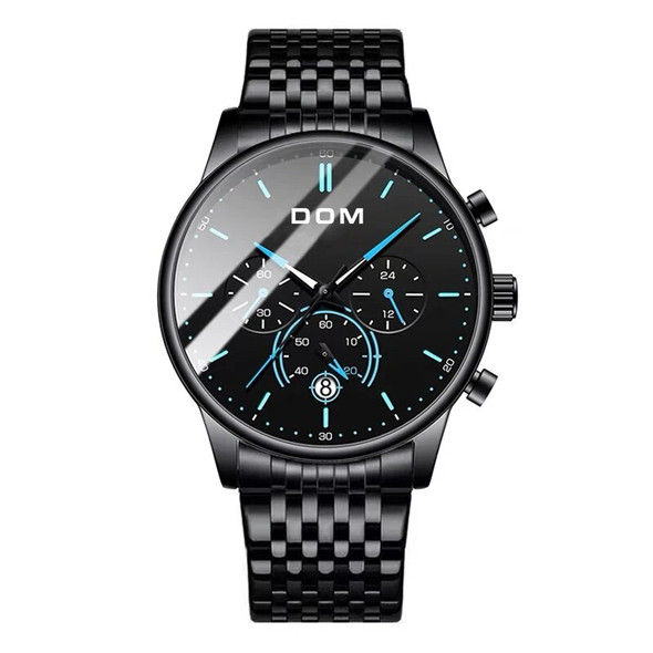 DOM quartz watches men’s watchLeisure business Light luxury Simple stainless steel waterproof original watches