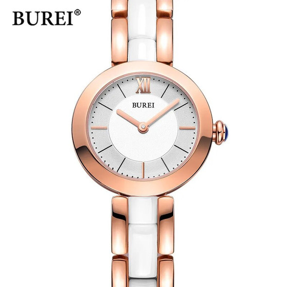 BUREI Brand Fashion Silver Rose Gold Watches For Women Luxury Waterproof Sapphire Casual Quartz Wrist Watch Clock Reloj Mujer