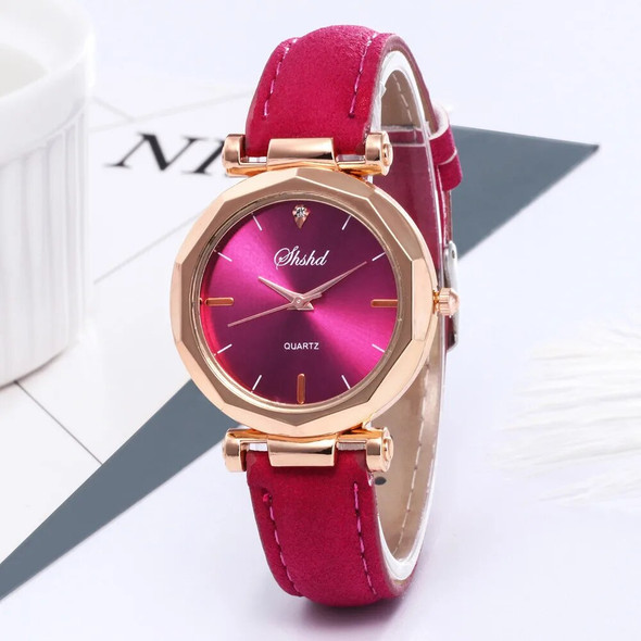 Fashion Women Leather Casual Watch Luxury Analog Quartz Crystal Wristwatch 2022 New Women Luxury Watch Brand Montre Femme