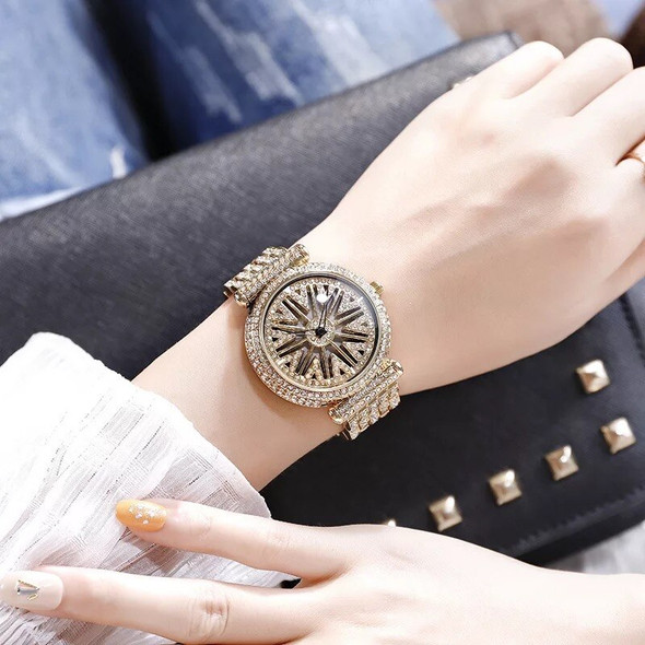 Top Brand Rotation Women Watches Luxury Diamond Hollow Watch Fashion Waterproof Bracelet Ladies Wrist Watch With Watch Box Hot