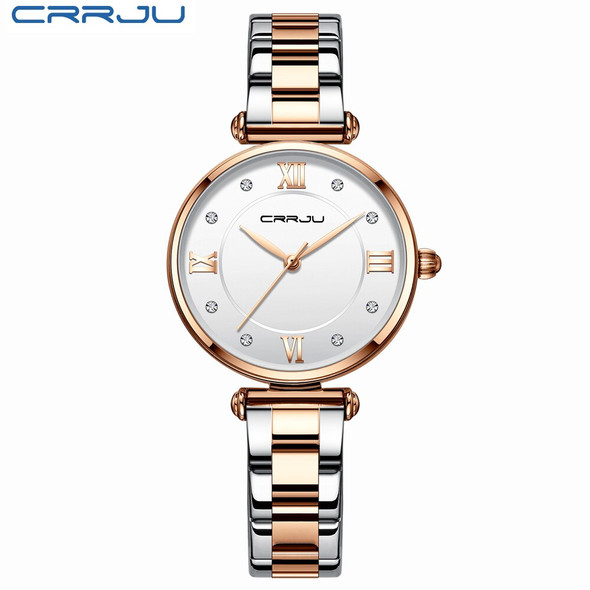 CRRJU Women Watches Famous Luxury Brand Stainless Steel Elegant Women Quartz Watches Fashion Reloj Mujer Ladies Dress Watch