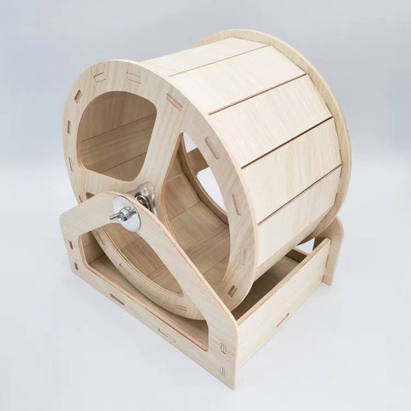 Wooden Mute Hamster Running Wheel Chinchilla Hamster Wheel Sports Toy Wooden Running Exercise Wheel Plaything