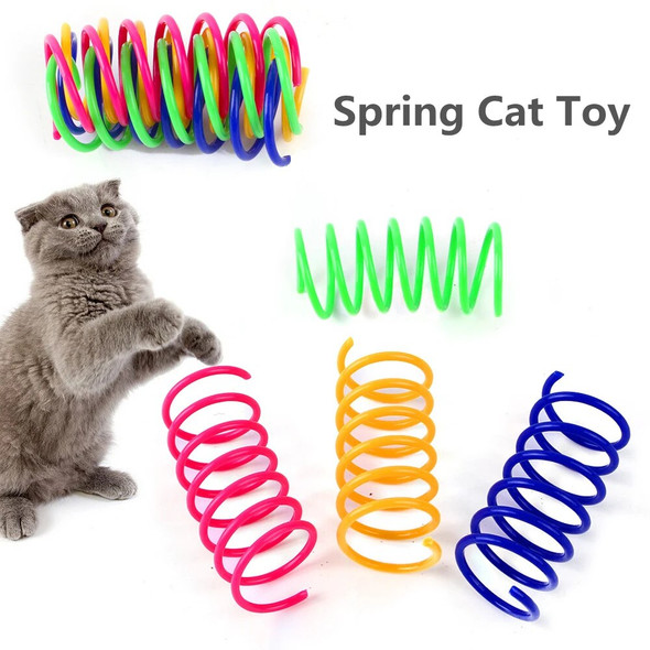 4/8/16/20pcs Kitten Cat Toys Wide Durable Heavy Gauge Cat Spring Toy Colorful Springs Cat Pet Toy Coil Spiral Springs Pet Life